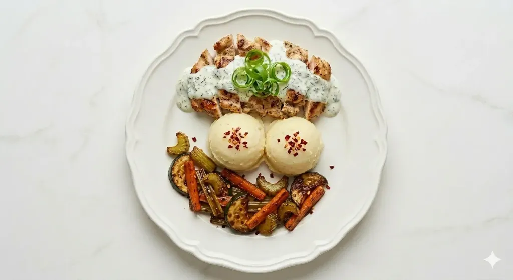 Greek Style lemon chicken with Mash Potato